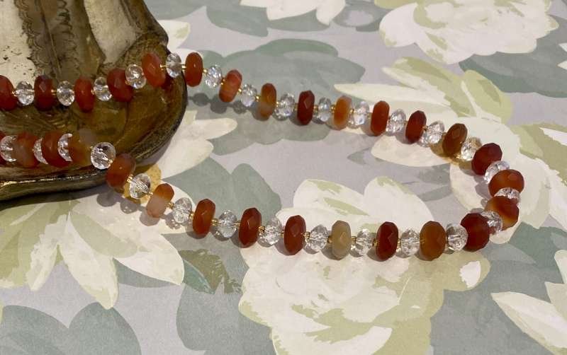 Red Agate Quartz Necklace 