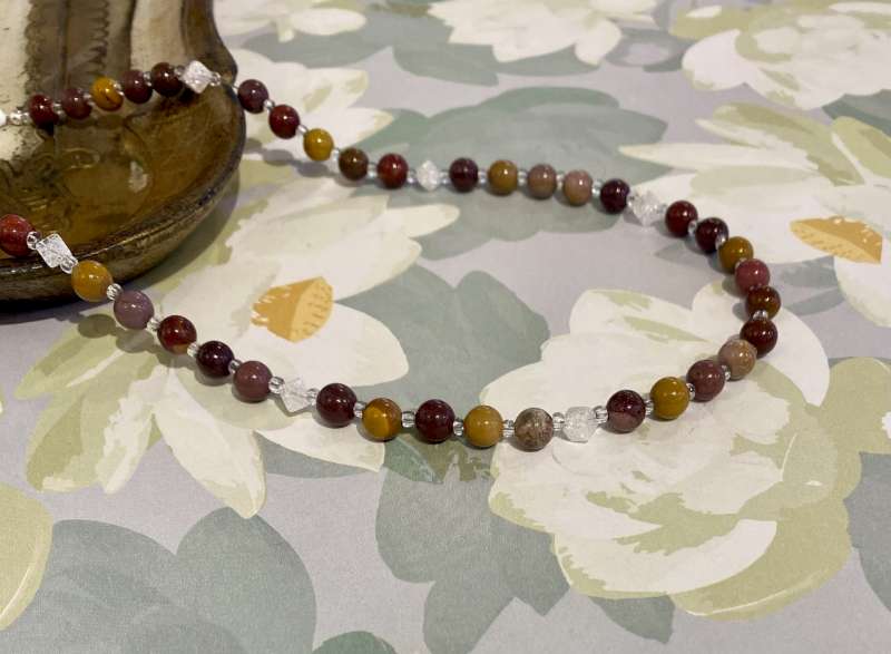 Mookite and Crackled Quartz Necklace