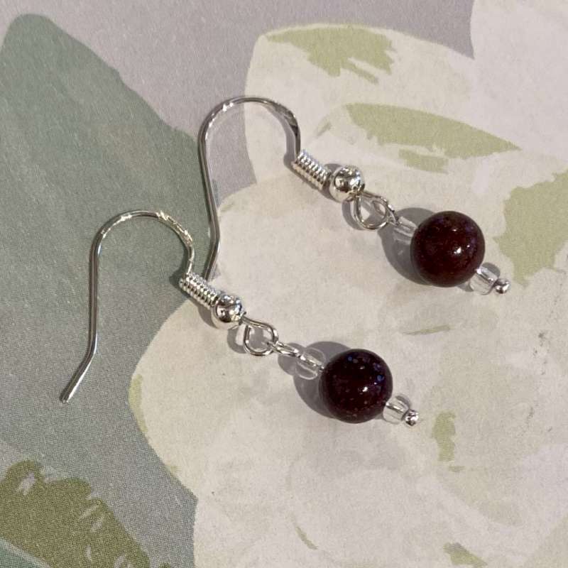 Mookite and Crackled Quartz Drop Earrings