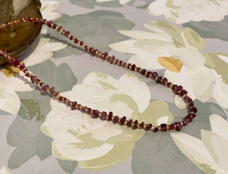 Red Spinel Chip Necklace
