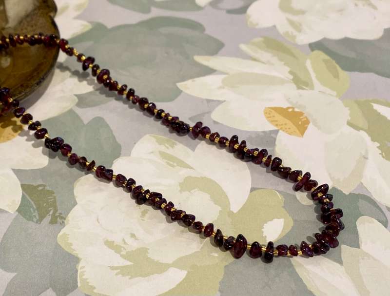 Garnet and Gold Necklace