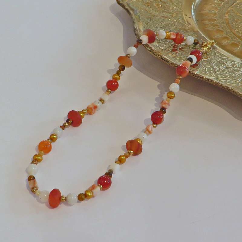 Multi Stone Beaded Necklace