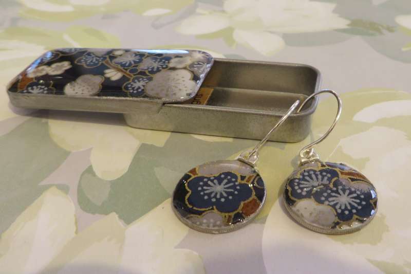 Sixpence Drop Earrings and matching Tin