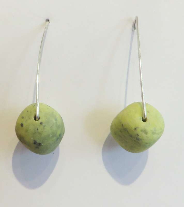 Serpentine nugget earrings
