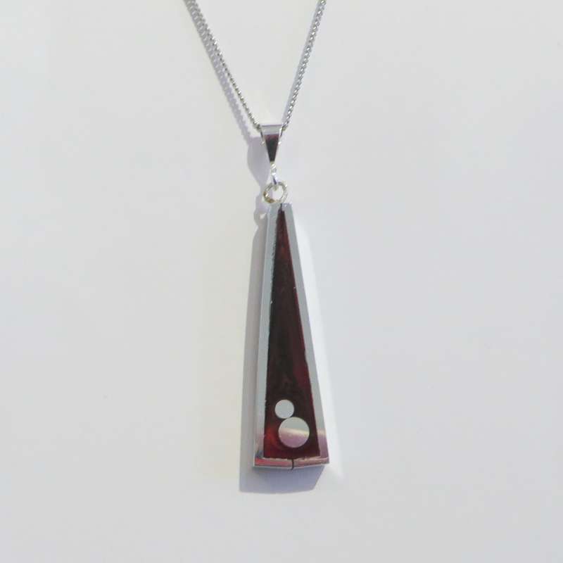 Triangular Cranberry Pendant