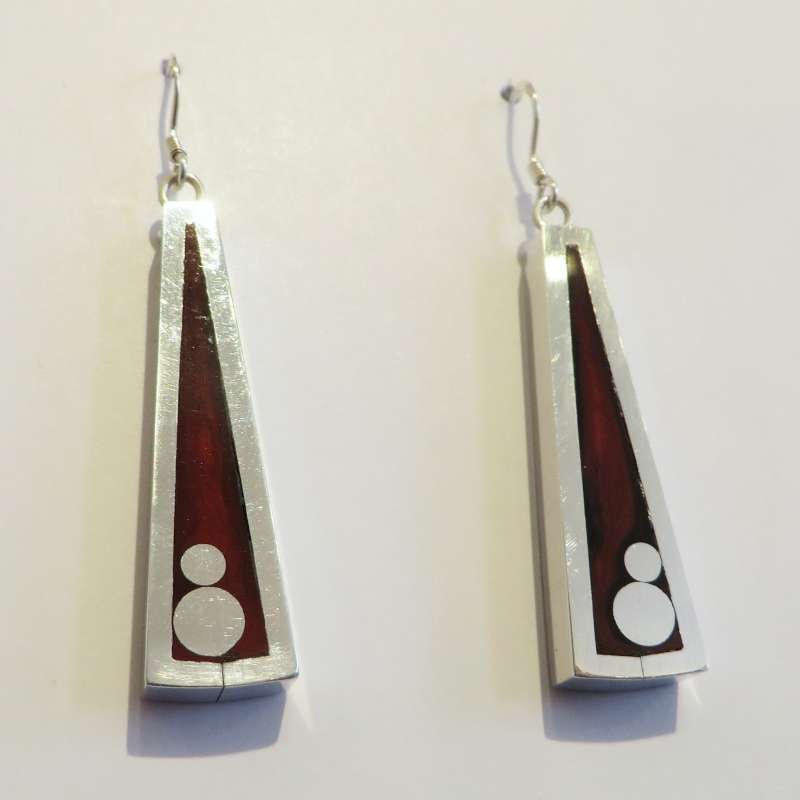 Triangular Cranberry Earrings