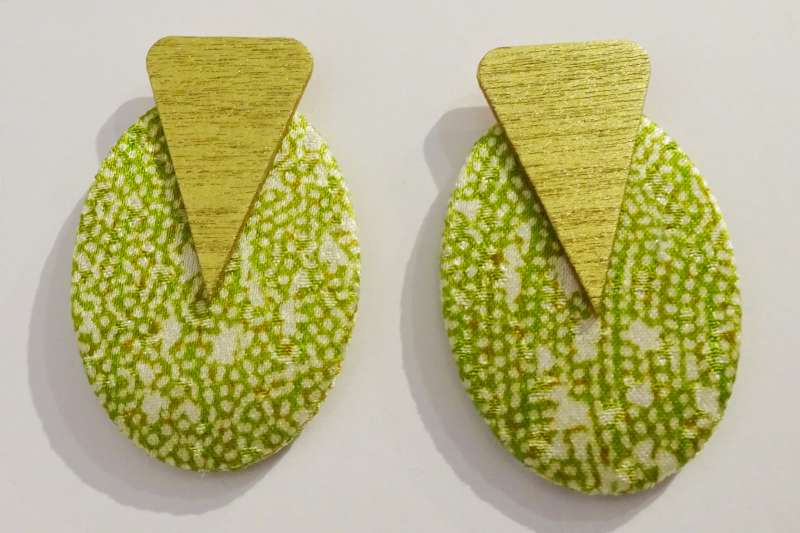 Green Ellipse Earrings
