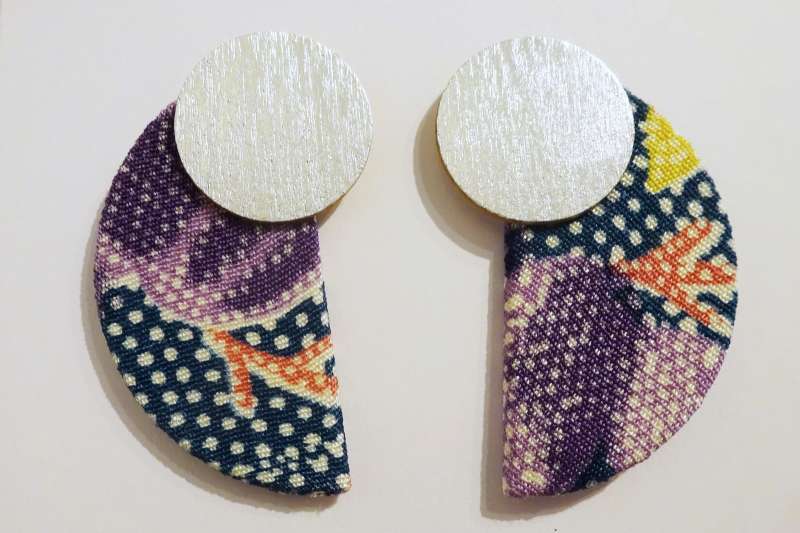 Floral Half Moon Earrings